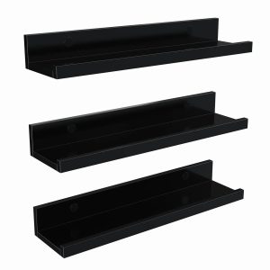 Nowość. zestaw 3 czarnych półek ściennych mat – super cena