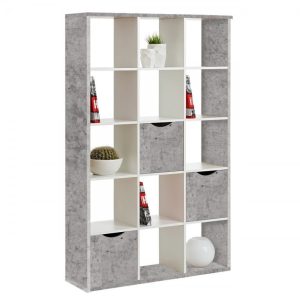 Nowość. wysoki regał slash 110x34x181 cm szary/biały w super cenie