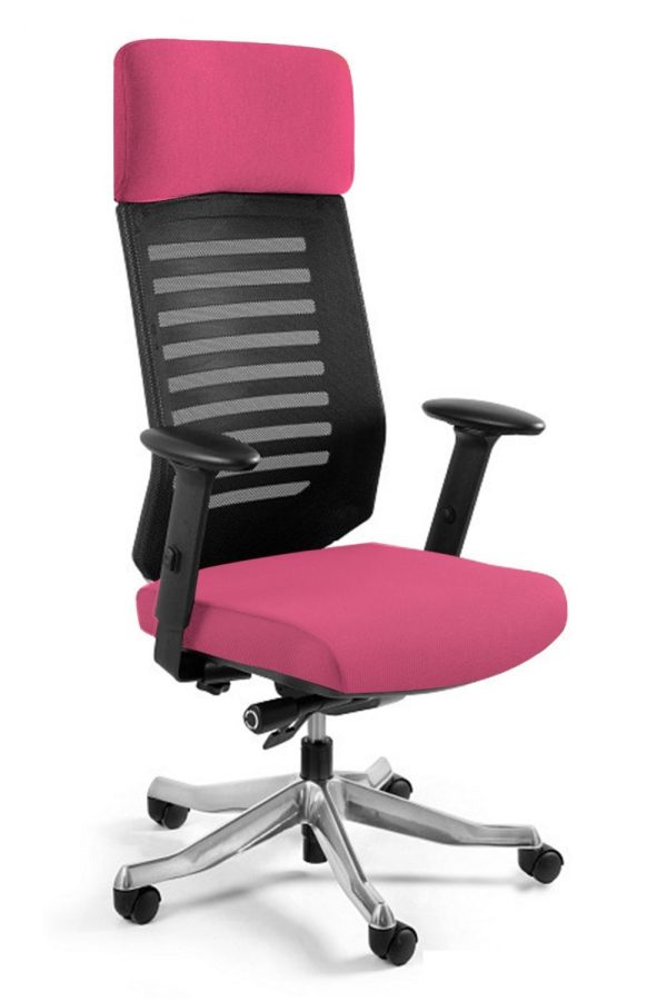 Fotel ergonomiczny do biura, Velo, magenta