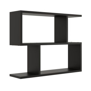 Nowość. geometryczna półka ścienna 70x18x55 cm czarna – super cena