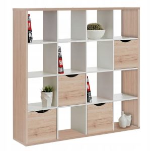 Nowość. dwustronny regał slash 145x146 cm san remo/biały – super cena