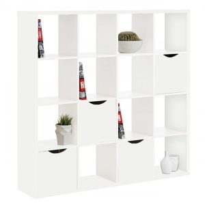 Nowość. dwustronny regał slash 145x146 cm biały mat w super cenie