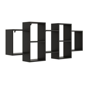 Nowość. czarna półka ścienna 161x18x66 cm – super cena