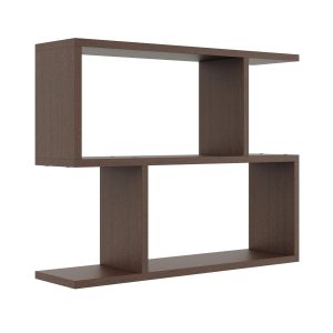 Nowość. geometryczna półka ścienna wenge 70x18x55 cm w super cenie