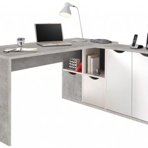 Nowość. biurko narożne slash 160x67 cm biały szary mat super cena