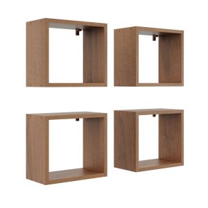 Nowość. komplet 4 półek kwadratowych orzech 34x18x30 cm w super cenie