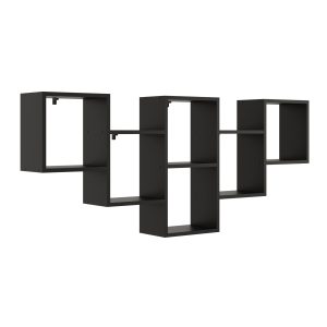 Nowość. Czarny matowy regał ścienny 161x18x66 cm w super cenie