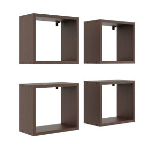 Nowość. super cena: zestaw 4 półek kwadratowych wenge 34x18x30 cm