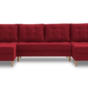 Nowość. Duży narożnik Lena U 300x149 bordowy w super cenie