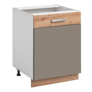 Nowość. szafka ava 60 cm beż mat, dąb artisan – super cena