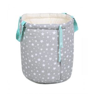 Nowość. Miętowy kosz na zabawki z bawełny – super cena