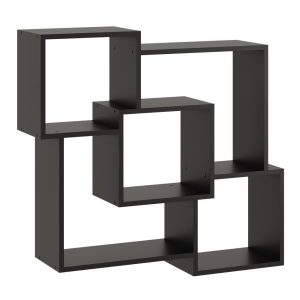 Nowość. półka ścienna hanna 98×18×90 cm czarny mat w super cenie