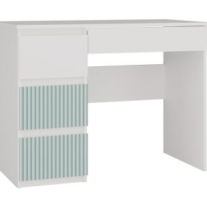 Nowość. biurko mijas 98x51 cm 4 szuflady, biało-miętowe, super cena
