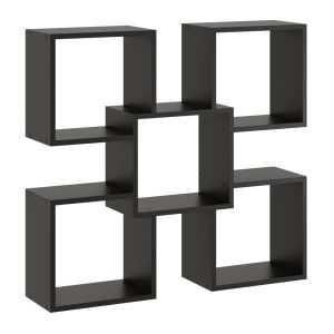 Nowość. ozdobna półka wisząca marta 98x18x91 cm czarna w super cenie