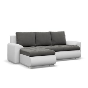 Nowość. narożnik bosco velvet/ekoskóra szary-biały w super cenie