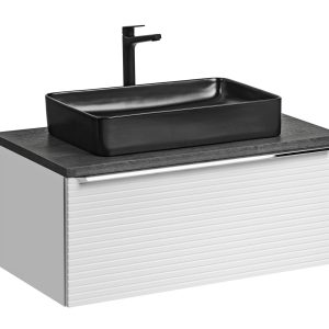 Nowość. zestaw szafka z umywalką leonardo 90 cm, biały mat – super cena