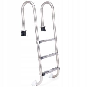 Nowość. Stalowa drabinka basenowa 3-stopniowa w super cenie