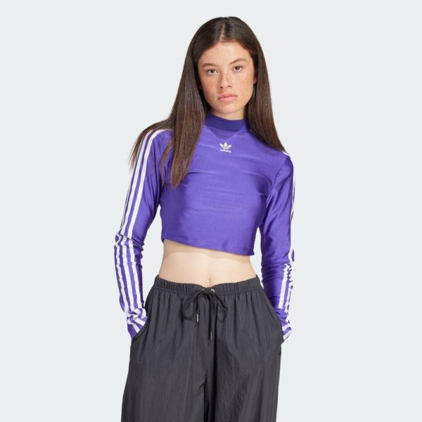 3-Stripes Cropped Long-Sleeve Top