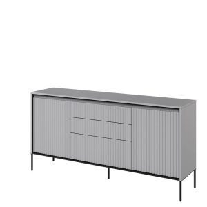 Nowość. Komoda ryflowana z LED trend TR-01 szara w super cenie