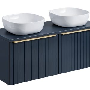 Nowość. szeroka szafka z umywalką santa fe 120 cm granatowa – super cena