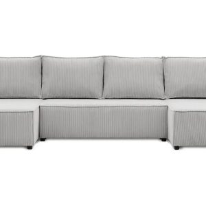 Narożnik lucca u 4-osobowy sztruks jasny szary – nowość w super cenie