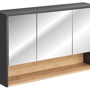 Nowość. szafka z lustrem borneo 120 cm grafit/dąb artisan super cena