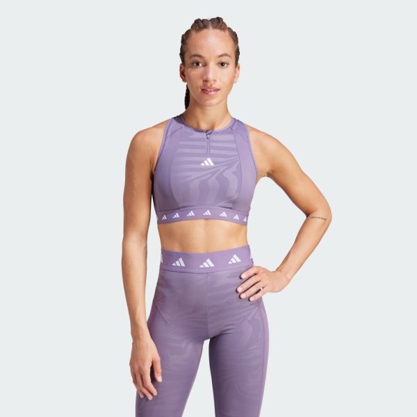 Biustonosz Powerimpact Training Medium-Support Techfit High-Neck Zip