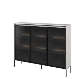 Nowość. komoda witrynowa trend tr-08 150x34x118 cm biały w super cenie