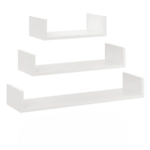 Zestaw 3 białych półek ściennych mat – nowość w super cenie