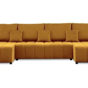 Super cena. nowość – narożnik modena u z funkcją spania, miodowy