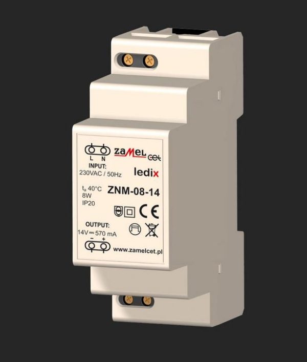 Zasilacz modułowy 14 V DC / 8W - ZNM-08-14