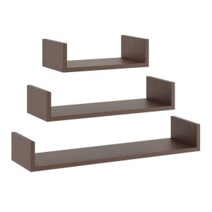 Nowość. zestaw 3 półek ściennych wenge mat – super cena