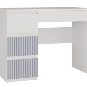 Nowość. Biurko mijas 98 cm, 4 szuflady, biel/niebieski – super cena