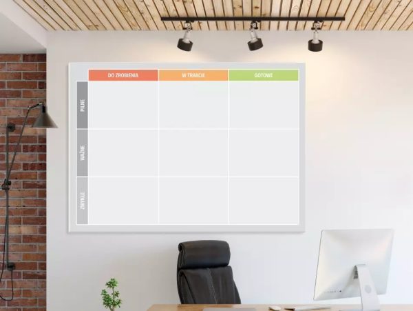 Tablica suchościeralna lean 138 - kanban board