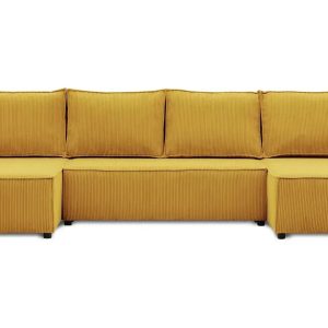 Nowość. Narożnik sztruksowy Lucca U 4-os. miodowy w super cenie