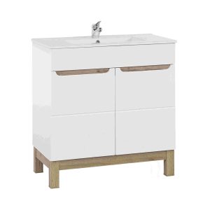 Nowość. szafka z umywalką bali 80 cm biały połysk w super cenie