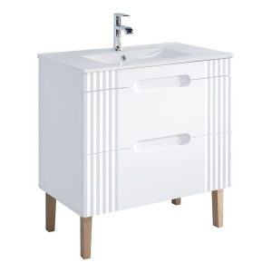 Nowość. szafka z umywalką fiji 80 cm biały mat – super cena