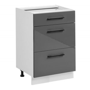 Nowa szafka frida 60 cm 3 szuflady, połysk biały – super cena