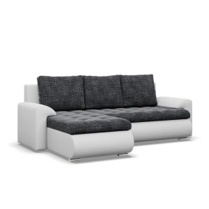 Nowość. Narożnik Bosco lewy 230x159, ciemny szary/biały, super cena