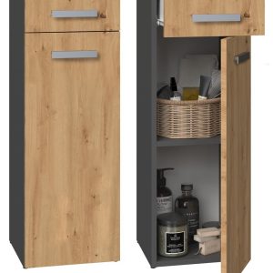 Nowy półsłupek łazienkowy nel antracyt/dąb artisan 30x30x85 cm super cena