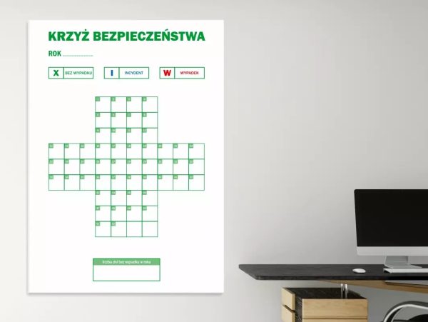 Tablica suchościeralna lean 137 - krzyż bezpieczeństwa