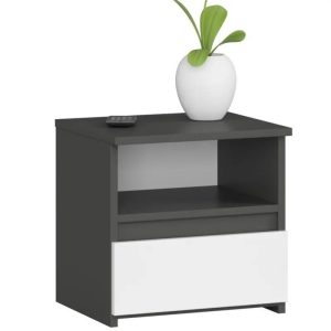 Nowość. szafka nocna cl1 z wnęką 40x35x40 grafit/biały super cena