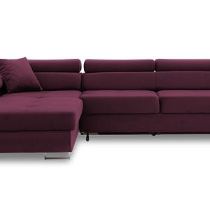 Nowość. Kanapa narożna rigatto pro śliwkowa w super cenie