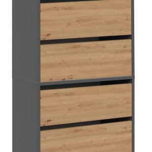 Nowość. szafka na buty modo 4 półki dąb artisan/antracyt super cena