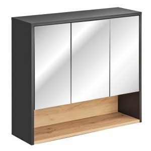 Nowość. szafka z lustrem borneo 80 cm, grafit & dąb, super cena