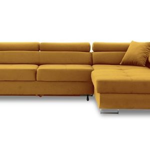 Nowość. Kanapa narożna prawa Rigatto VI Pro miodowa w super cenie