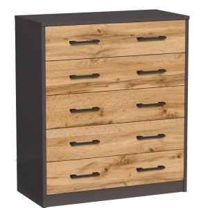 Nowość. szafka na buty graf 5 półek grafit+dąb wotan, super cena