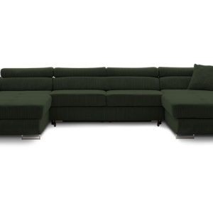 Narożnik U Rigatto pro poso 355 cm butelkowa zieleń nowość super cena