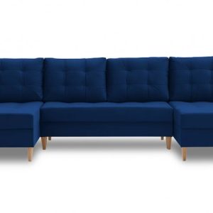 Nowość. Duży narożnik Lena U granatowy 300x149 w super cenie