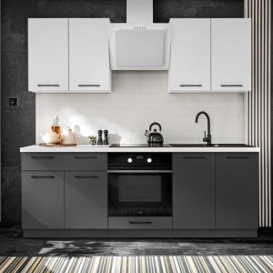 Nowość. kuchnia bella 220 cm biały i szary grafit w super cenie